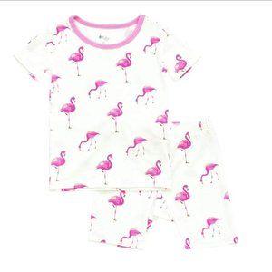 Kyte BABY Short Sleeve Toddler Pajama Set in Flamingo